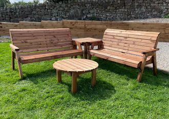 Charles Taylor Trading Six Seater Balmoral Corner set With Round Coffee in Brown