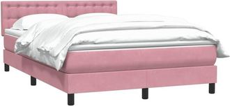vidaXL Cama Box Spring Con Colch&oacute;n Terciopelo Rosa 160x210 Cm Vidaxl