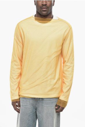 Jil Sander Double-Fabric Two-Tone T-Shirt size L