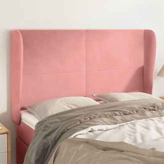 vidaXL Cabecero Con Orejas De Terciopelo Rosa 147x23x118/128 Cm Vidaxl
