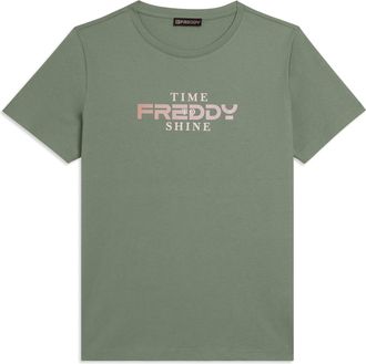 Freddy T-shirt Comfort Fit con Logo FREDDY e Slogan Time Shine