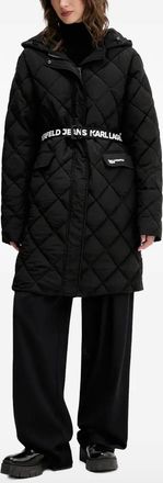 Karl Lagerfeld Gewatteerde jas met capuchon - Zwart