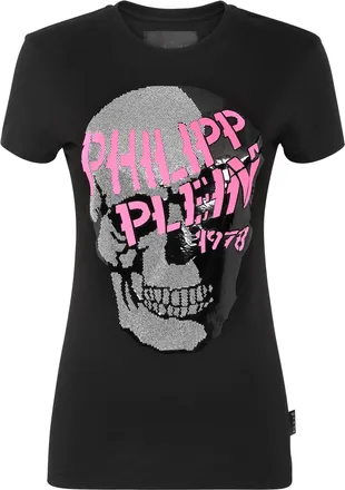 Philipp Plein T-shirt Round Neck SS Skull strass