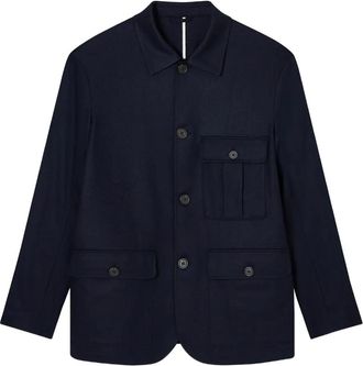 Emporio Armani buttoned patch-pocket jacket - Blue