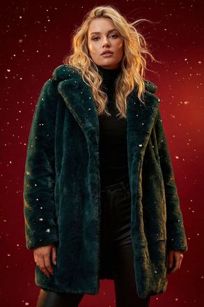Roman Faux Fur Longline Coat