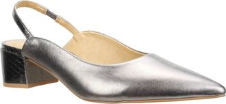 Carrano Womens Heidi Leather Slingback Pump In Pewter