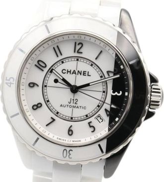 Chanel Vintage, unisex, Wit, ONE Size, Pre-owned Vintage Keramische Polshorloge