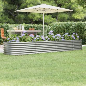 vidaXL Jardinera Arriate Acero Galvanizado Plata 296x80x36 Cm Vidaxl