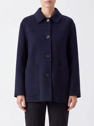 Max Mara S Max Mara Cappotto corto monopetto in pura lana vergine con spalle cadute