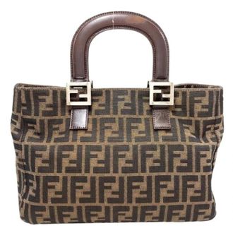 Fendi Pre-owned Vintage Canvas Handtas - Dames - Vintage Handtas - Bruin - ONE Size - Vintage