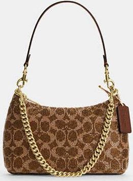 Coach Womens Teri Shoulder Bag in Brown | Synthetic