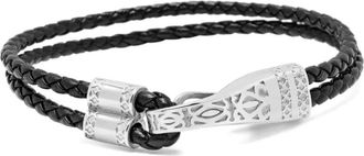 Nialaya clasp-detail leather bracelet - Black