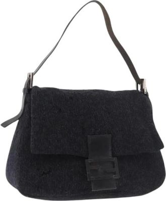Fendi Pre-owned Vintage Schoudertas - Dames - Vintage Schoudertas - Blauw - ONE Size - Wol - Vintage
