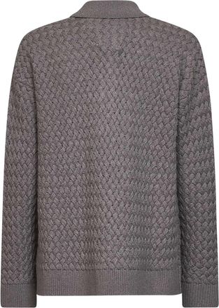 Bottega Veneta Mens Polo Shirt Riverbed Melange Wool Mud Virgin T-shirts And Polos