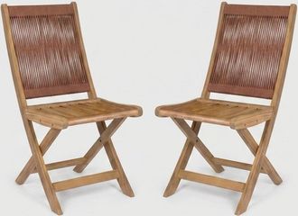 Decorspace Set De 2 Sillas Plegables De Madera Para Exterior Danubio - Rojo