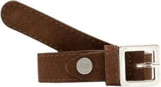 Gianni Chiarini Accessoires, Dames, Bruin, ONE Size, Leer, Calf Suede Contrast-stitch Riem