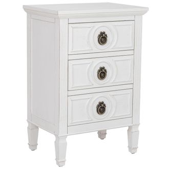 Wanderlust Deco Mesita De Noche De Madera Blanca 46x32.5x67h Cm