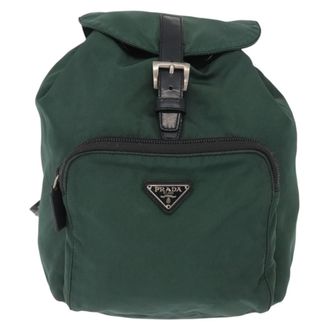 Prada Front Pocket Backpack Tessuto Green Nylon Backpack Bag (Pre-Owned)