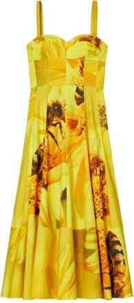 Tory Burch Abito midi a fiori - Giallo