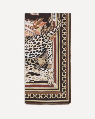 Ferragamo Sciarpa in seta con stampa leopardata Woman UNI
