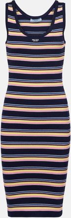 Prada Abito midi in cotone a righe