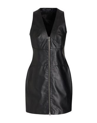 8 by YOOX LEATHER FULL ZIP-UP FRONT MINI DRESS