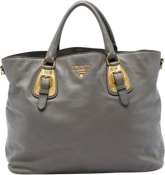 Prada Pre-owned Satchel - Dames - Pre-owned - Grijs - Maat: ONE Size Leer