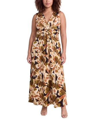 Anne Klein Plus Twist Front Maxi Dress