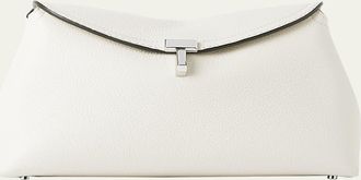 Toteme T-Lock Clutch Bag in Pebble Grain Leather