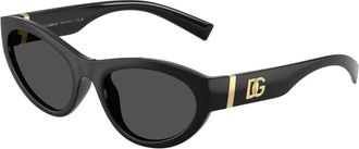 Dolce & Gabbana Cat-eye Zonnebril - Dames - Zonnebrillen - Zwart - 54 MM - Accessoires