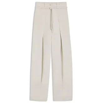 BOSS Relaxed-fit trousers in cotton and linen