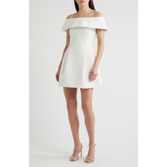 Lucy Paris Erin Off the Shoulder Minidress in White at Nordstrom, Size X-Large