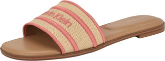 Calvin Klein Womens Kendell Flat Sandal, Light Natural/Pink 112, 9 UK