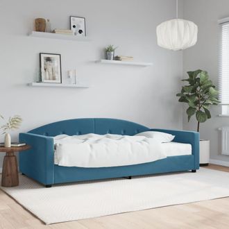 vidaXL Sof&aacute; Cama Con Colch&oacute;n Terciopelo Azul 100x200 Cm Vidaxl
