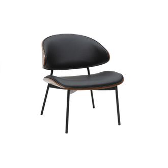 Miliboo Sill&oacute;n Negro, Madera Oscura Y Metal Negro Fabulo