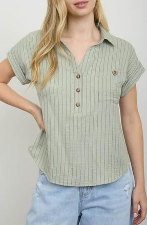 Blu Pepper Stripe Pocket Shirt in Light Olive at Nordstrom Rack, Size Medium