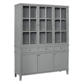 Ballard Designs Daphne Sideboard With Hutch - Gray - Ballard Designs