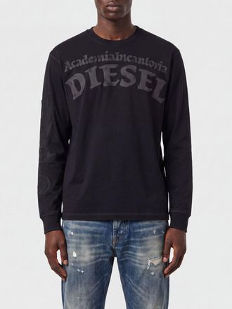 Diesel T-shirt a maniche lunghe in cotone con stampa logo graffiti