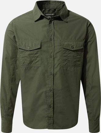 Craghoppers Mens Craghoppers Mens Kiwi Long-Sleeved Shirt - Green - Size: 40/Regular