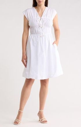 Ellen Tracy Poplin Cotton Bubble Dress in White at Nordstrom Rack, Size X-Large