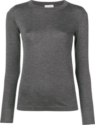 Brunello Cucinelli Grey Crew Neck Sweater