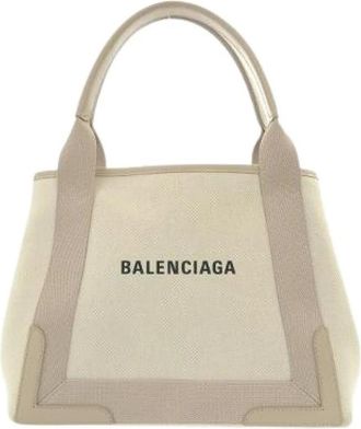 Balenciaga Pre-owned Tote Bags, female, Beige, Size: ONE SIZE Pre-owned Navy Kabas Bag