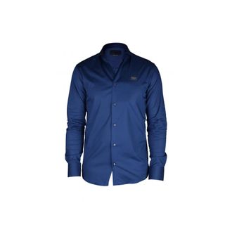 Philipp Plein Diamond Cut LS Iconic Shirt - Heren - Casual Overhemden - Blauw - XS - Katoen - Overhemden