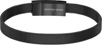 Geoffrey Beene Mens Stainless Steel Mesh Chain Bracelet in Black at Nordstrom Rack