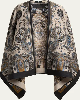 Etro Paisley Wool-Blend Cape