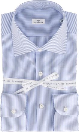 Sonrisa Camicia Uomo - Heren - Zakelijke Overhemden - Blauw - 2XL - Katoen - Overhemden