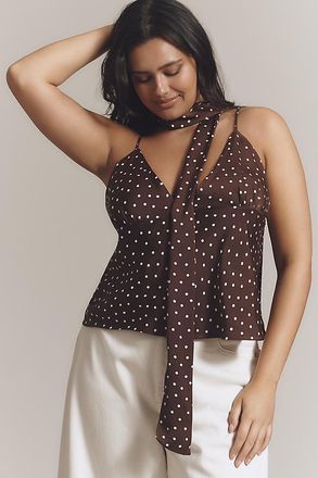 Maeve Scarf-Neck Printed V-Neck Cami