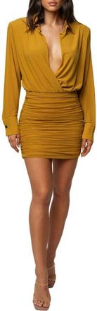 JLUXLABEL Leah Plunge Mini Dress in Lime at Nordstrom, Size X-Small