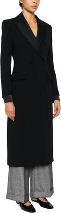 Simona Corsellini Double-Breasted Coats - Dames - Mantel - Zwart - XS - Jassen