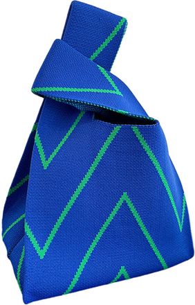 Generic Large Capacity Small Bag - Portable Outdoor Striped Knitted Tote for Women - Temperament Shoulder Bag for Casual Occasions, Blue